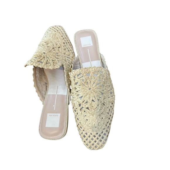 Dolce Vita Women's Light Natural Diya Macrame Diya Flat Mules Size 13 - Picture 9 of 10